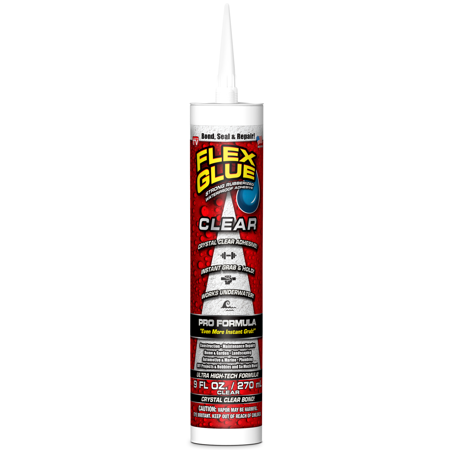 FLEX SEAL Family of Products FLEX GLUE Clear Rubberized Waterproof Adhesive 9 oz - Mycitystee