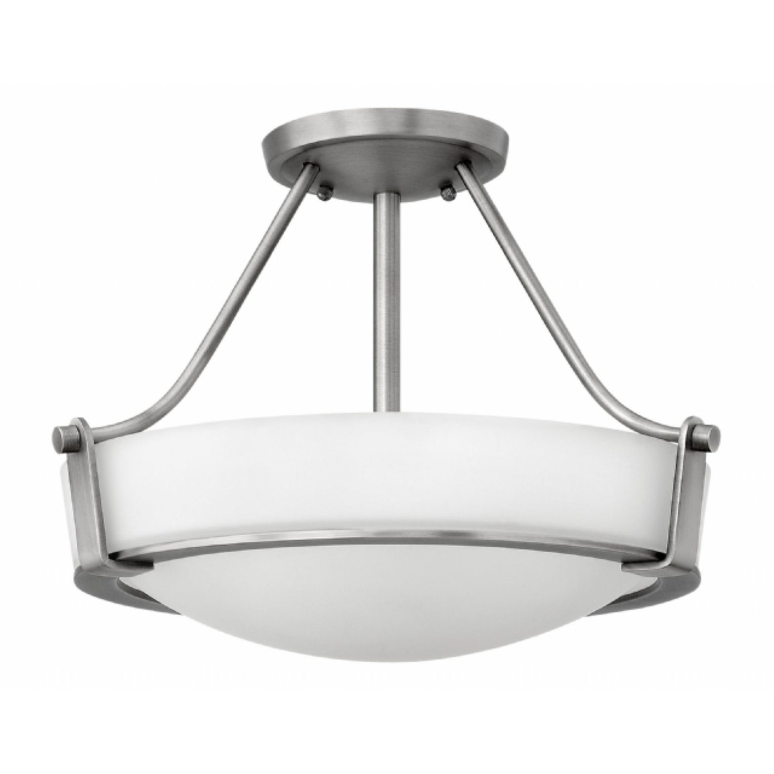 Hinkley Hathaway 3-Light Semi-Flush Mount in Antique Nickel - Mycitystee