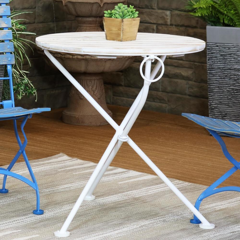 Ultimate Patio French Country European Chestnut Wood Round Bistro Table - Mycitystee