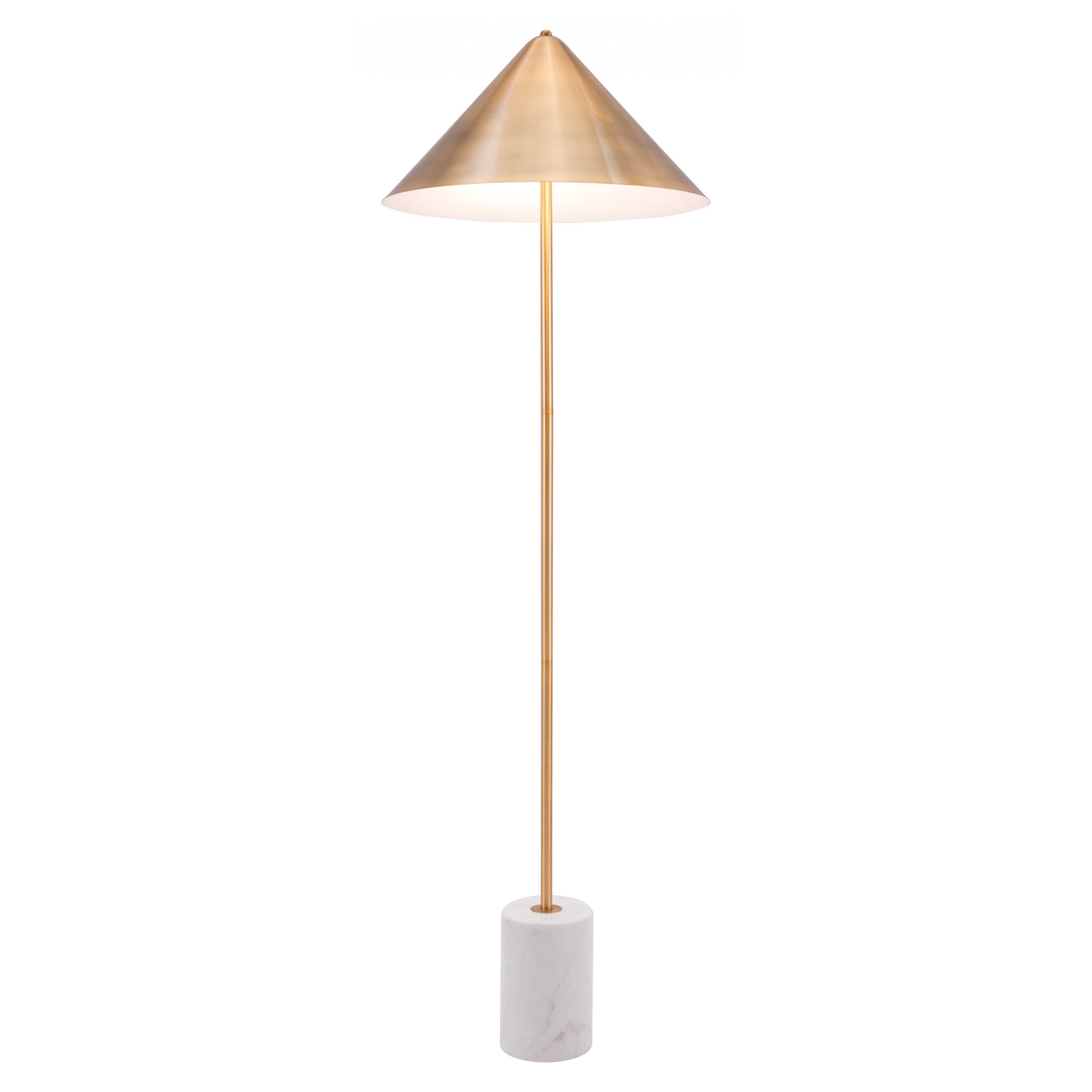 Flare Floor Lamp Gold and White - Gold and White - Mycitystee