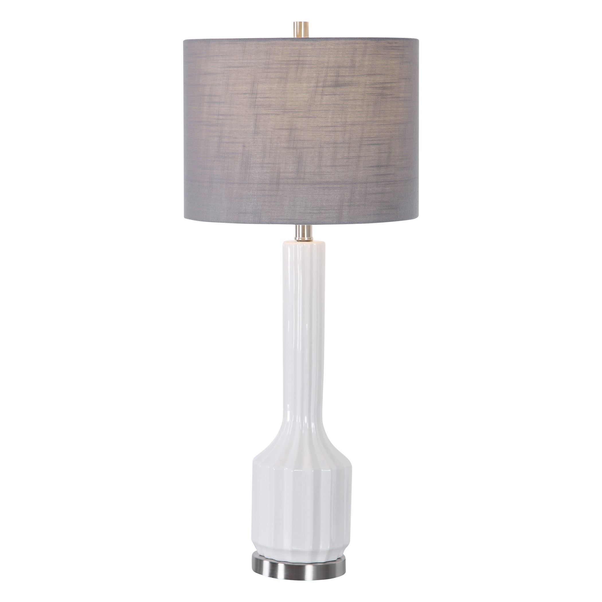 High Gloss White Ceramic 1-light Table Lamp - Mycitystee