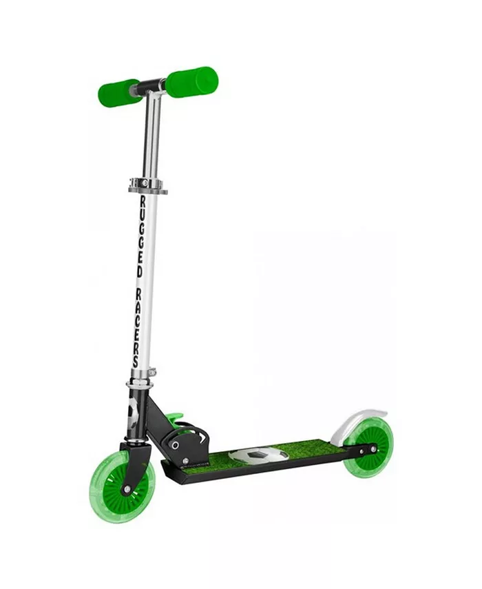 Rugged Racers 2 Wheel Scooter with Soccer Ball Design and LED Lights - Mycitystee