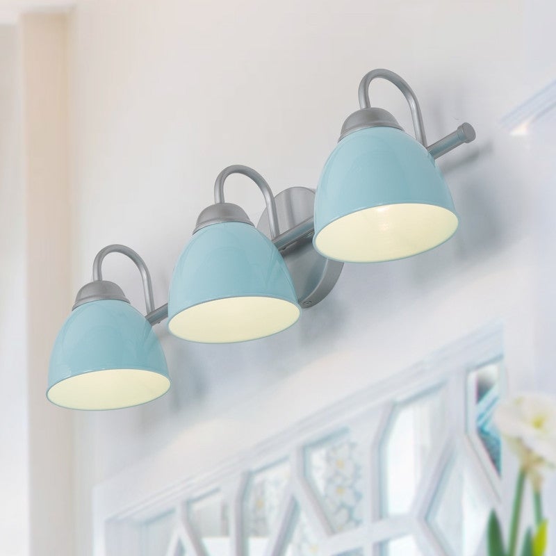 Modern Coastal 3-light LED Bathroom Bell Vanity Light Farmhouse Metal Shade Wall Sconces - L21.5