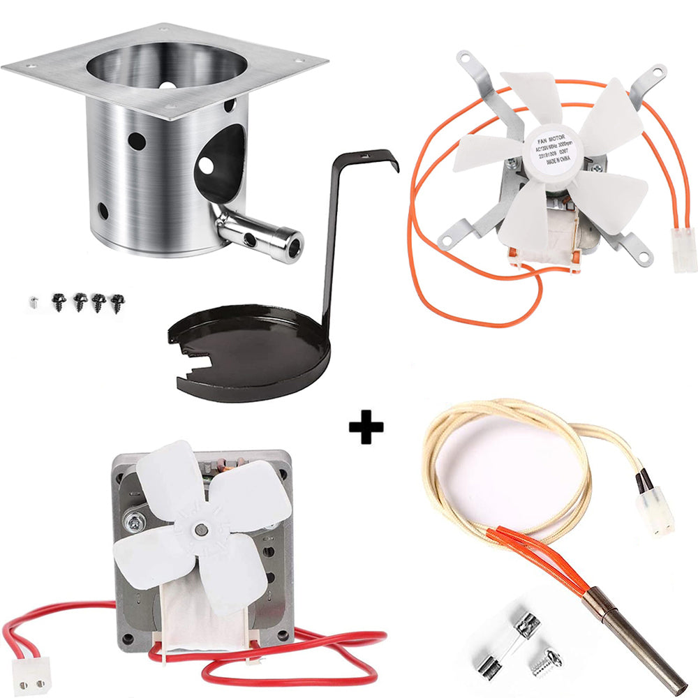 Parts Kit for Traeger XL BBQ150.01 Pellet Grill, Fire Burn Pot+Hot Rod Ignitor+Auger Motor and Induction Fan Kit - Mycitystee