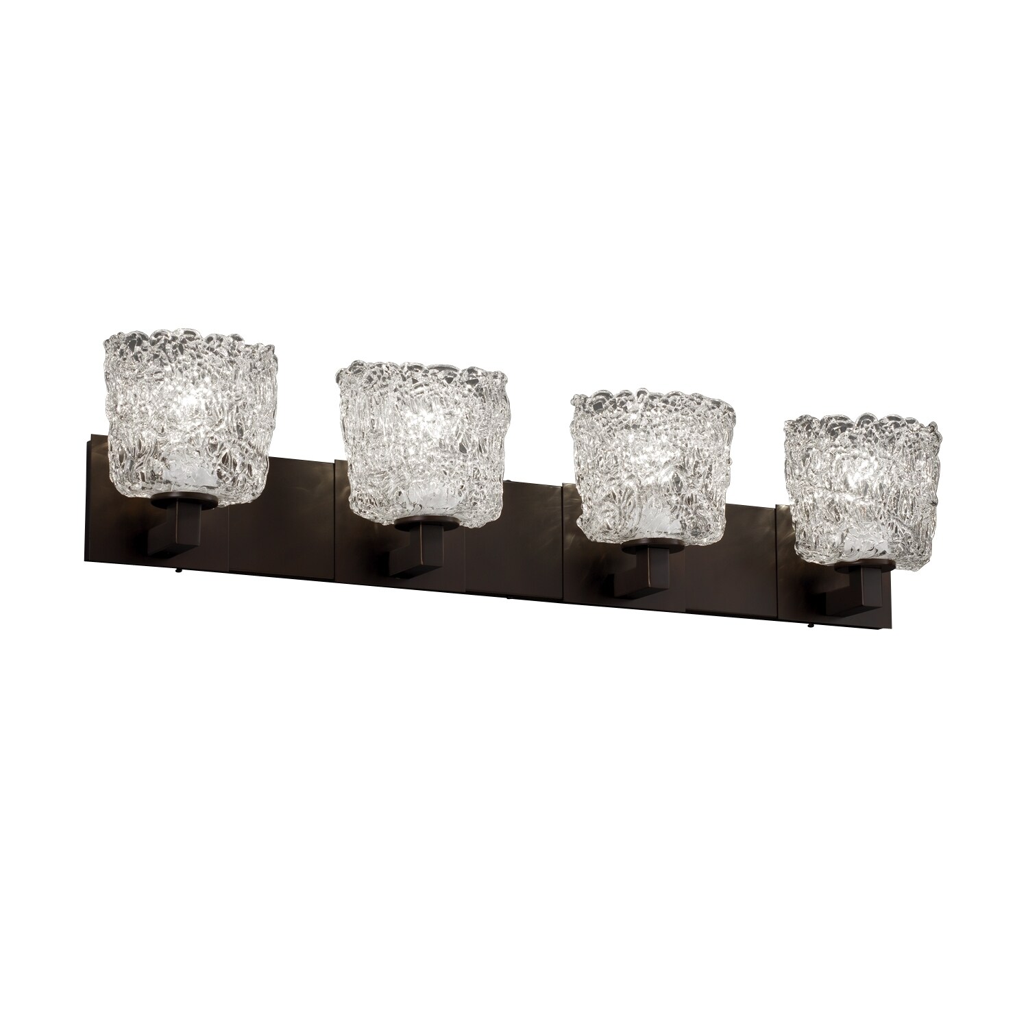 Justice Design Veneto Luce Modular 4-light Dark Bronze Bath Bar， Lace Oval Shade - Mycitystee