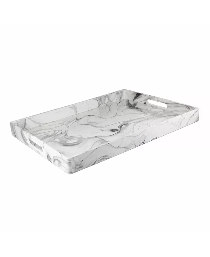 American Atelier Marble Swirl Tray with Handless， 14