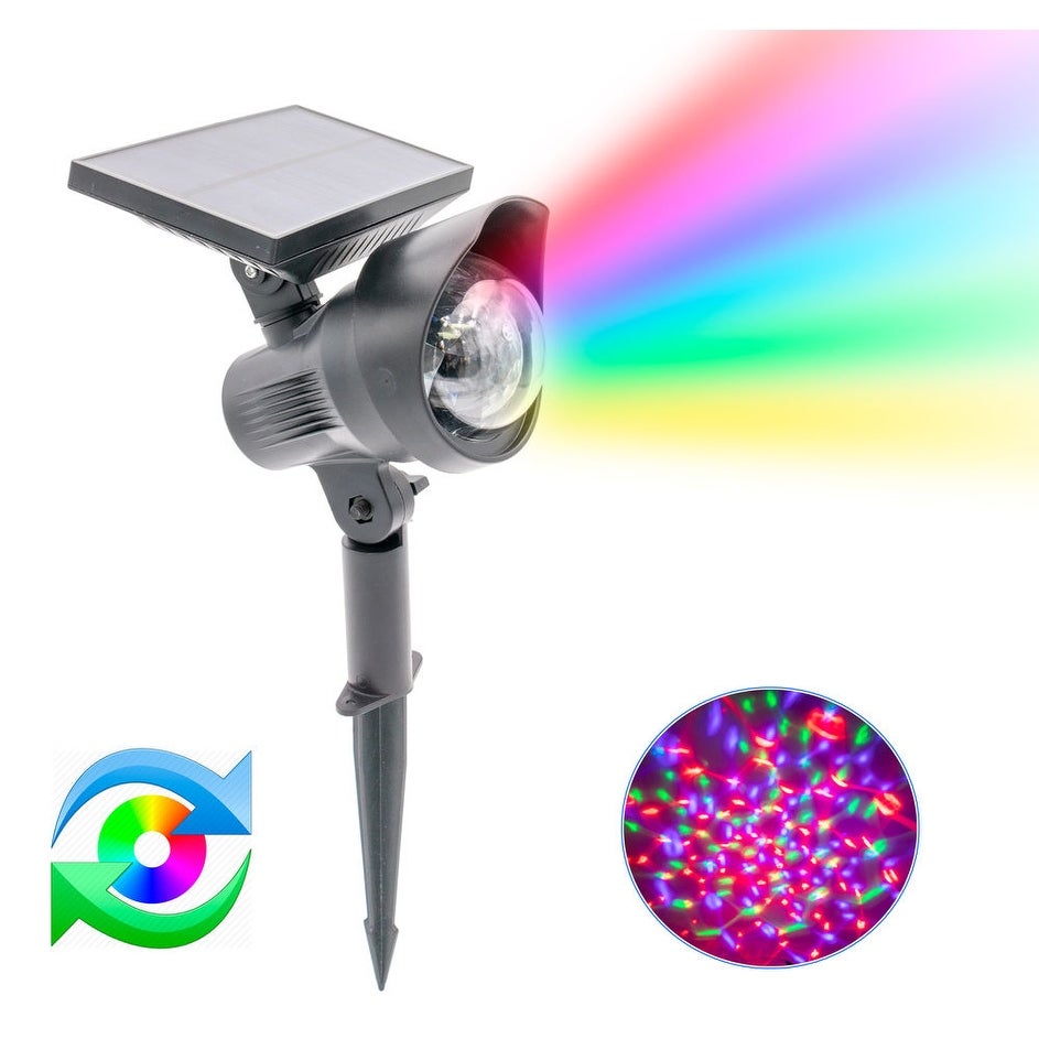 Solar Rotating RGB Color LED Spotlight - Rotating Color Changing Disco Lights - Mycitystee