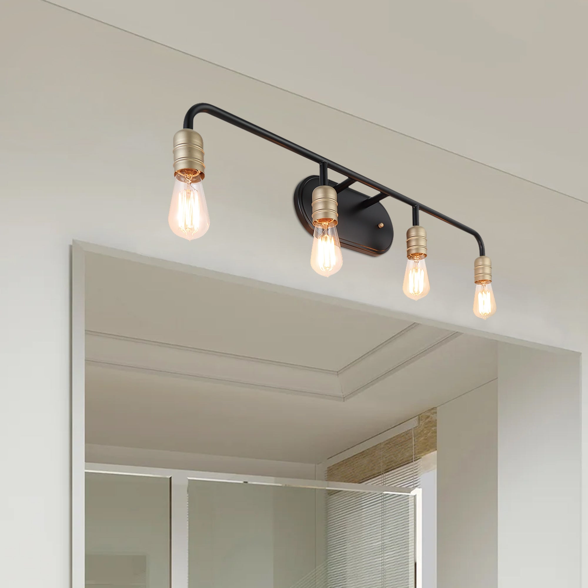 4 Light Dimmable Bathroom Light， Modern Bathroom Wall Sconce Lighting - 32.5*4.5*5 - Mycitystee