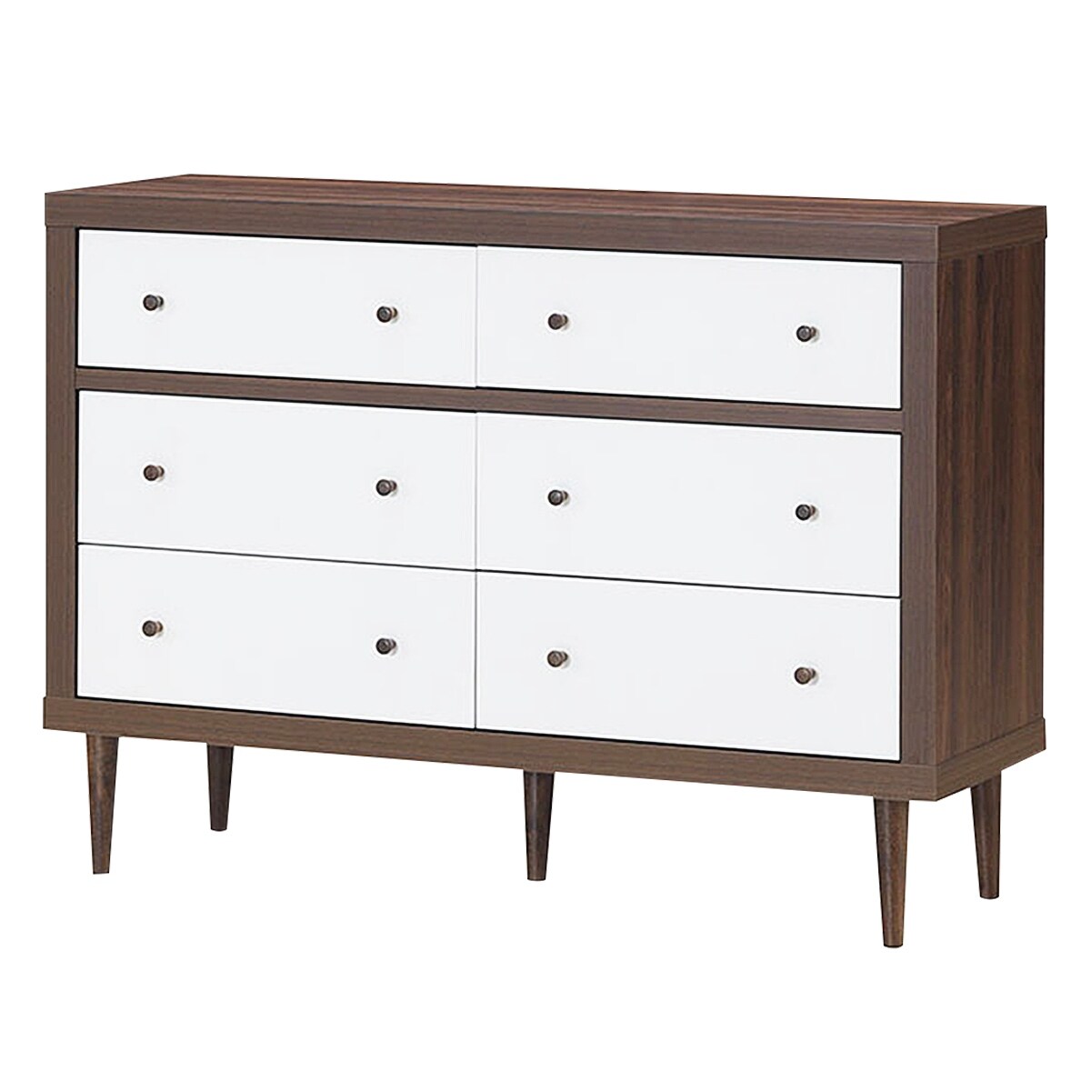 Costway 6 Drawer Dresser Wood Chest of Drawers Storage Freestanding - - 30669381 - Mycitystee
