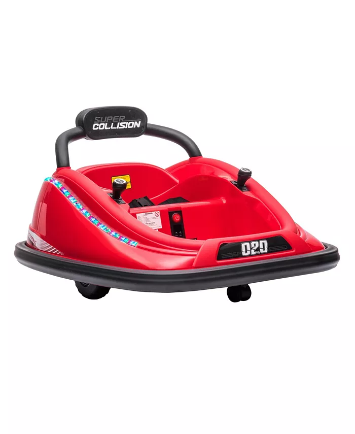 Aosom 12V Kids Bumper Car Twins Motor， w Remote Control Light 360anddeg Rotation - Mycitystee
