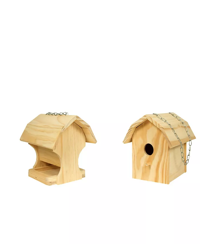 Homeware 2 Pack Combo Diy Kit Bird Feeder， Bird House - Mycitystee