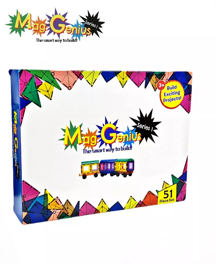 Mag-Genius Specialized Magnetic Building Tile Shapes Play Set， 51 Piece - Mycitystee