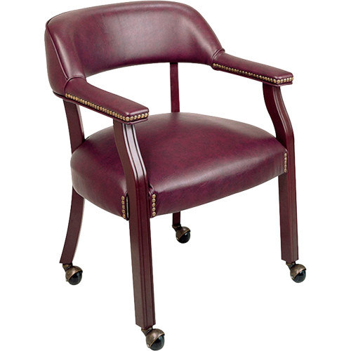 Lorell Traditional Captain Side Chair With Casters (60601) - Mycitystee
