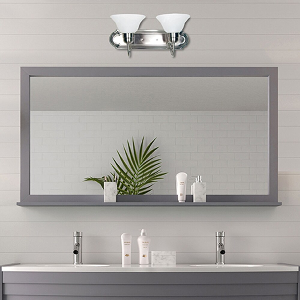 Monica 2 Light Vanity Lighting， In Satin Nickel - Satin Nickel - Mycitystee