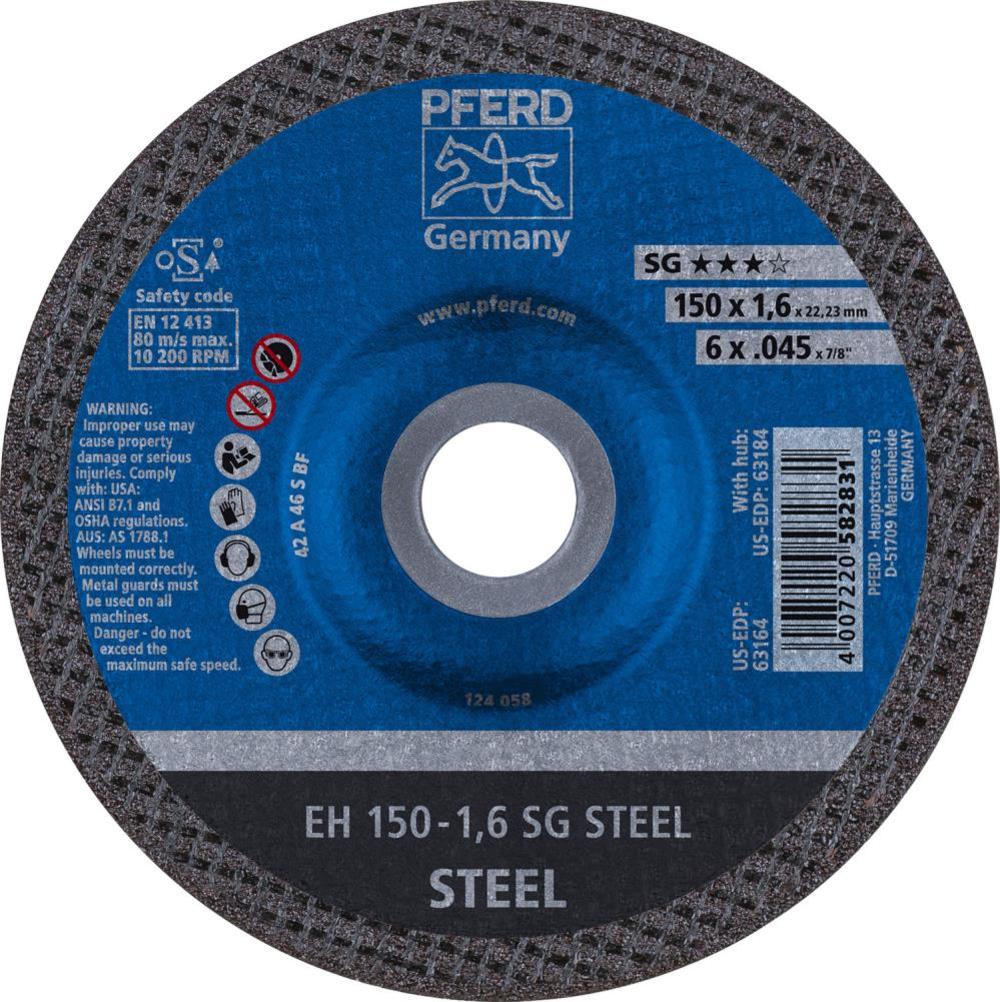 6 x .045 Cut-Off Wheel， 7/8 A.H.SG STEEL Type 27 - Mycitystee