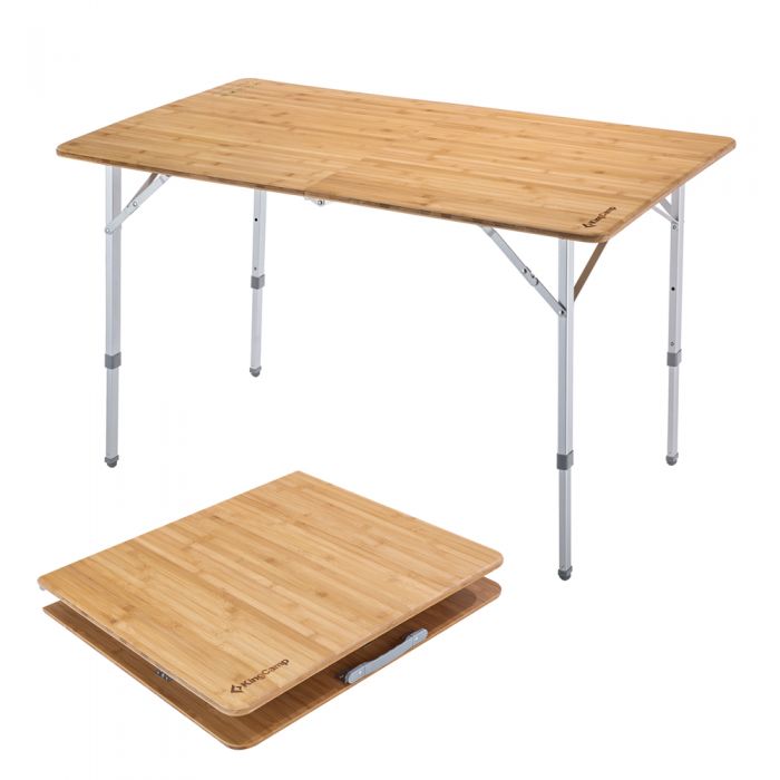 KingCamp Adjustable Height Bamboo Folding Table-BRoadout - Mycitystee