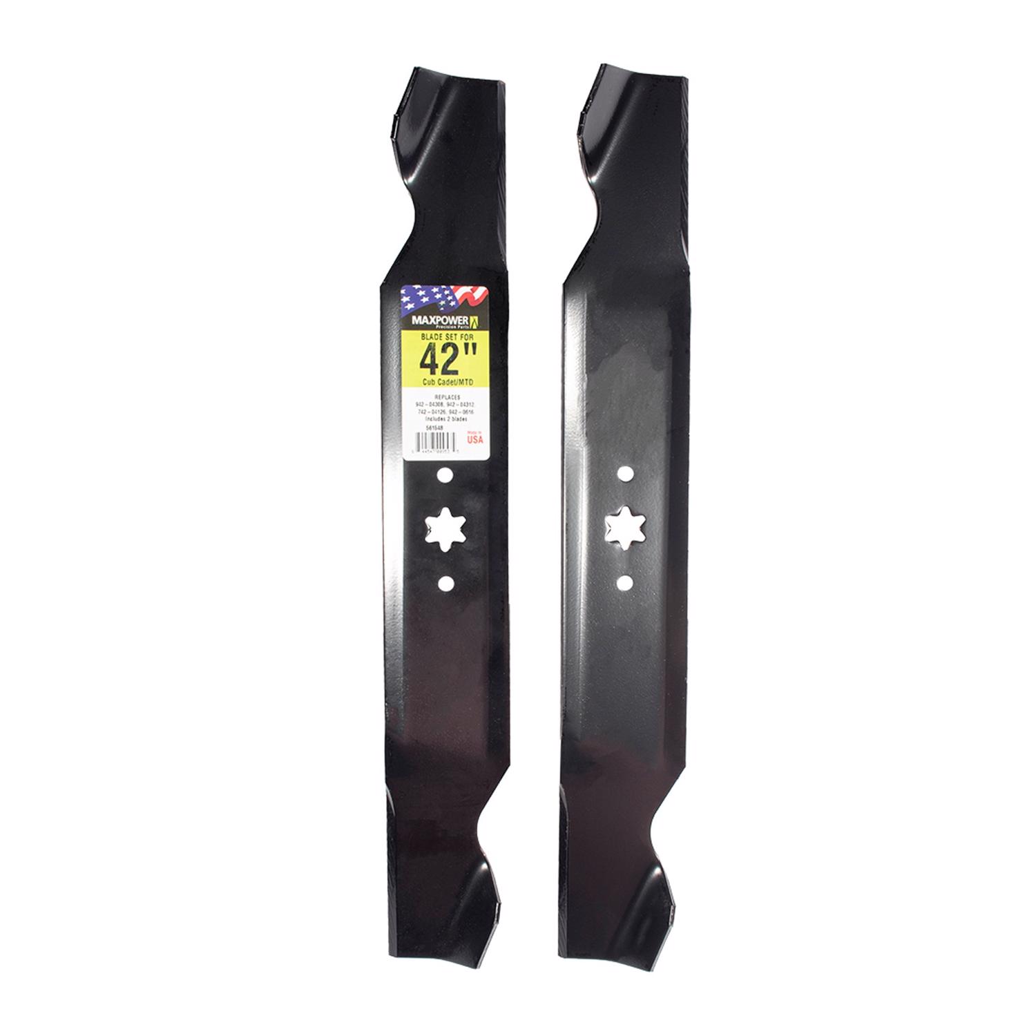 MaxPower 42 in. Standard Mower Blade Set For Riding Mowers 2 pk - Mycitystee