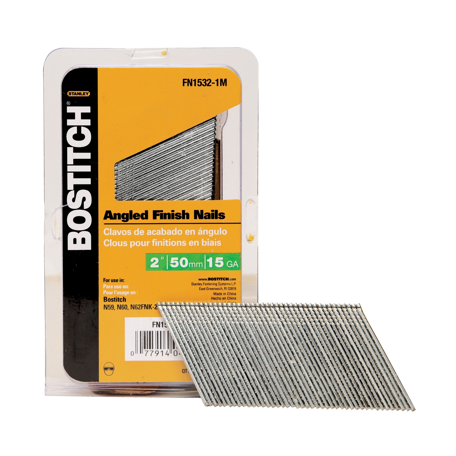 Bostitch 2 in. 15 Ga. Angled Strip Coated Finish Nails 1，000 pk - Mycitystee