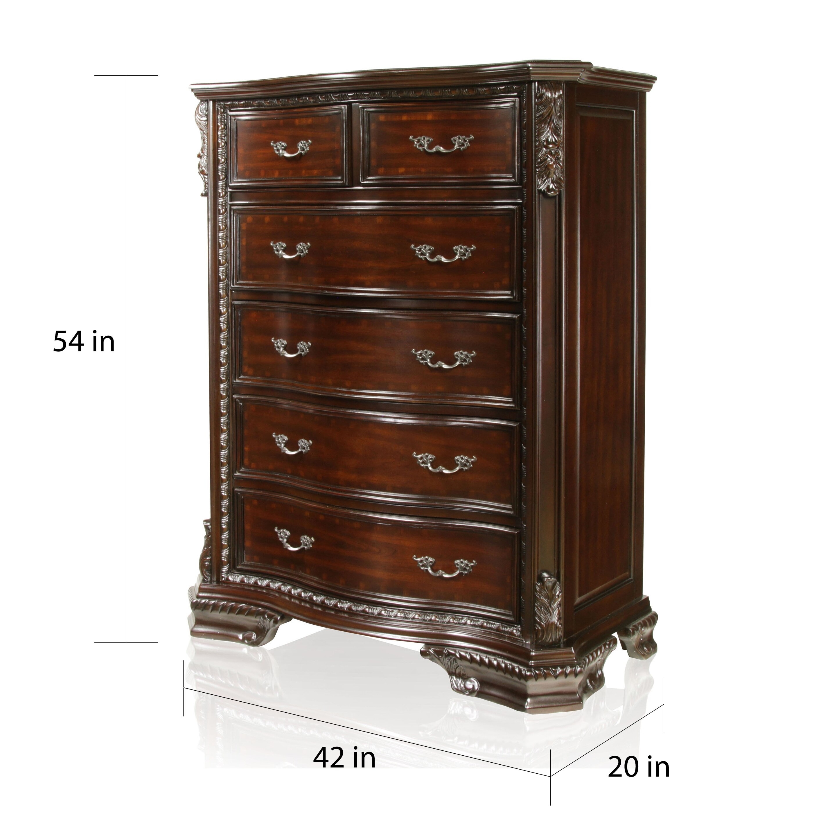 Furniture of America Vace Traditional Brown Cherry 6-drawer Chest - - 9296835 - Mycitystee