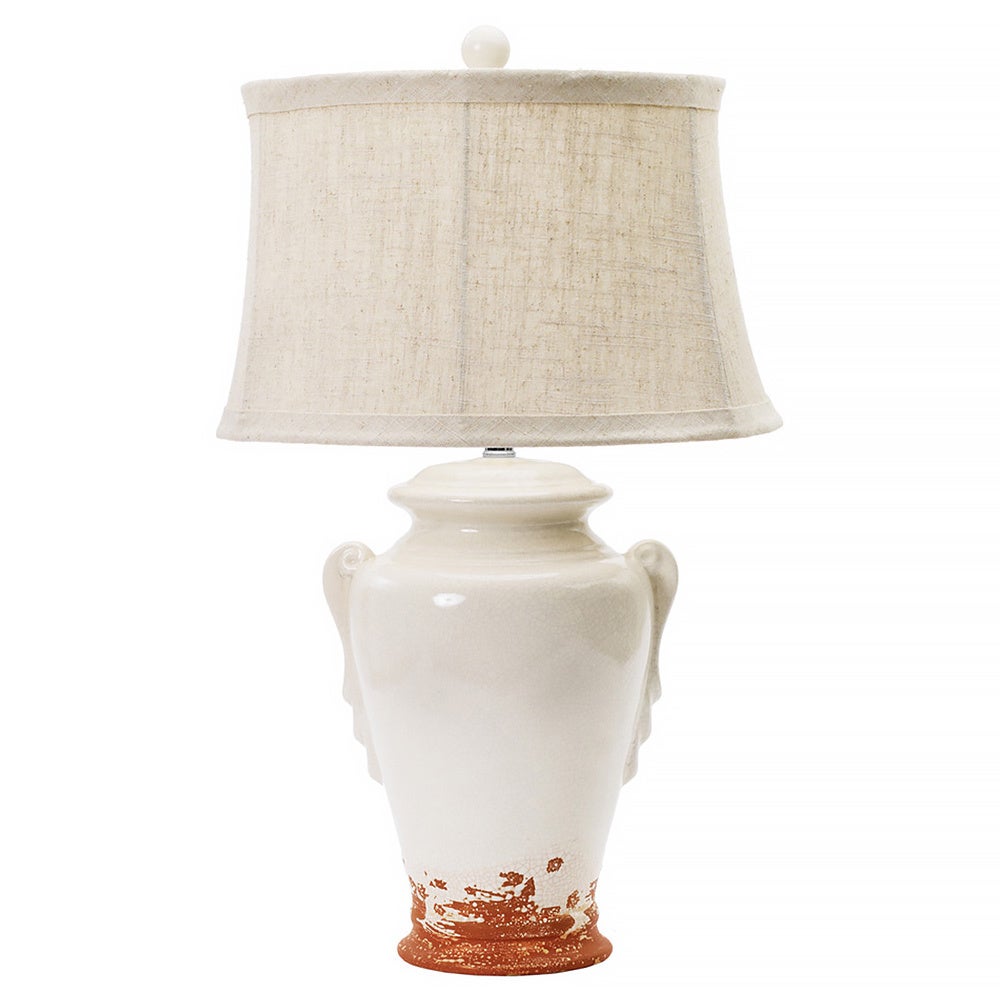 Eggshell with Terracotta 28-inch Ceramic Table Lamp - Mycitystee