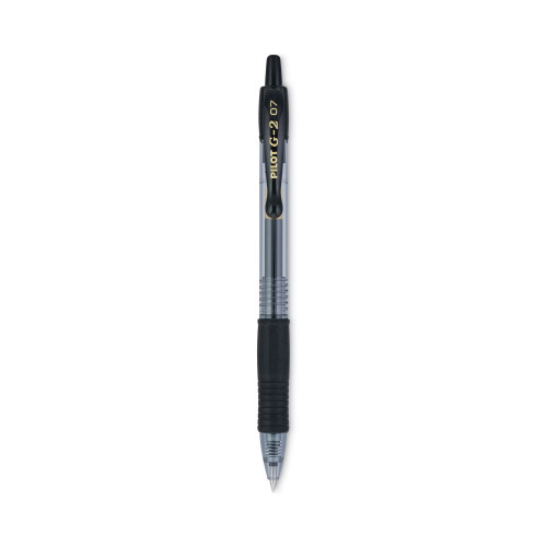 Pilot G2 Premium Retractable Gel Pen， 0.7mm， Black Ink， Smoke Barrel， Dozen (31020) - Mycitystee