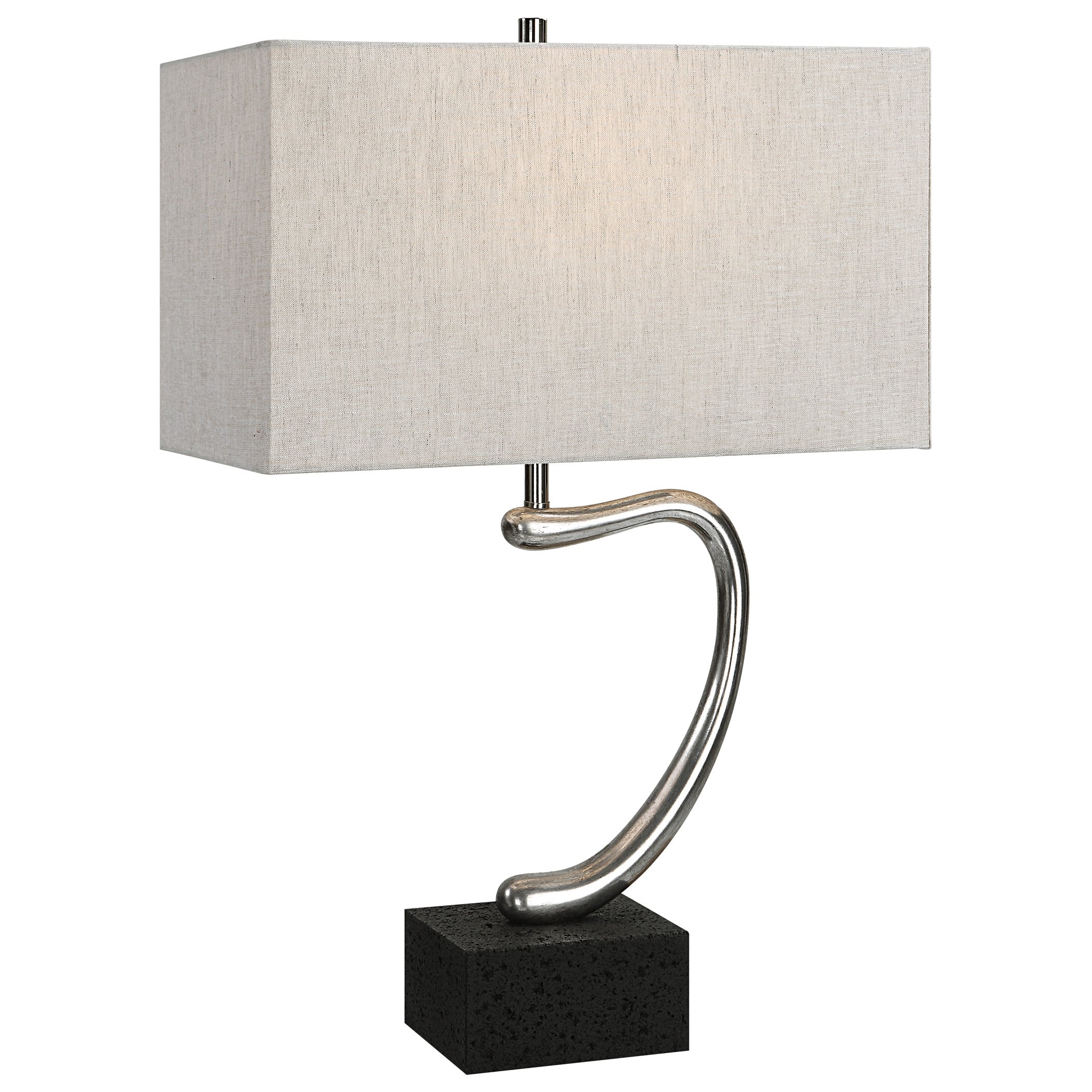 Uttermost Ezden Tarnished Silver Abstract Table Lamp - 25.5