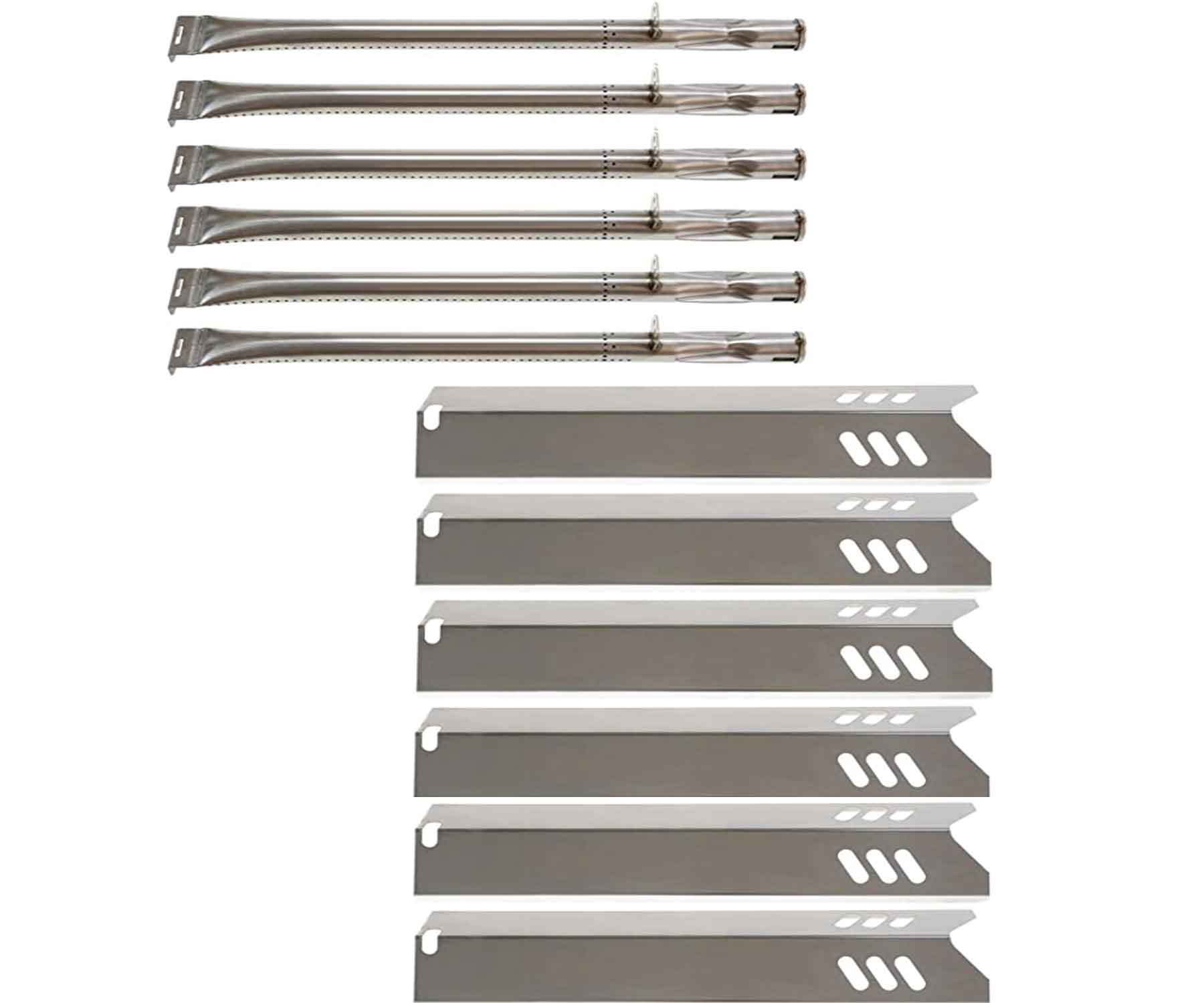 Repair kit for Dyna Glo 6 Burner DGB610SSP, DGF600SSP Gas Grills, Burner Tube + Heat Plates Kit - Mycitystee