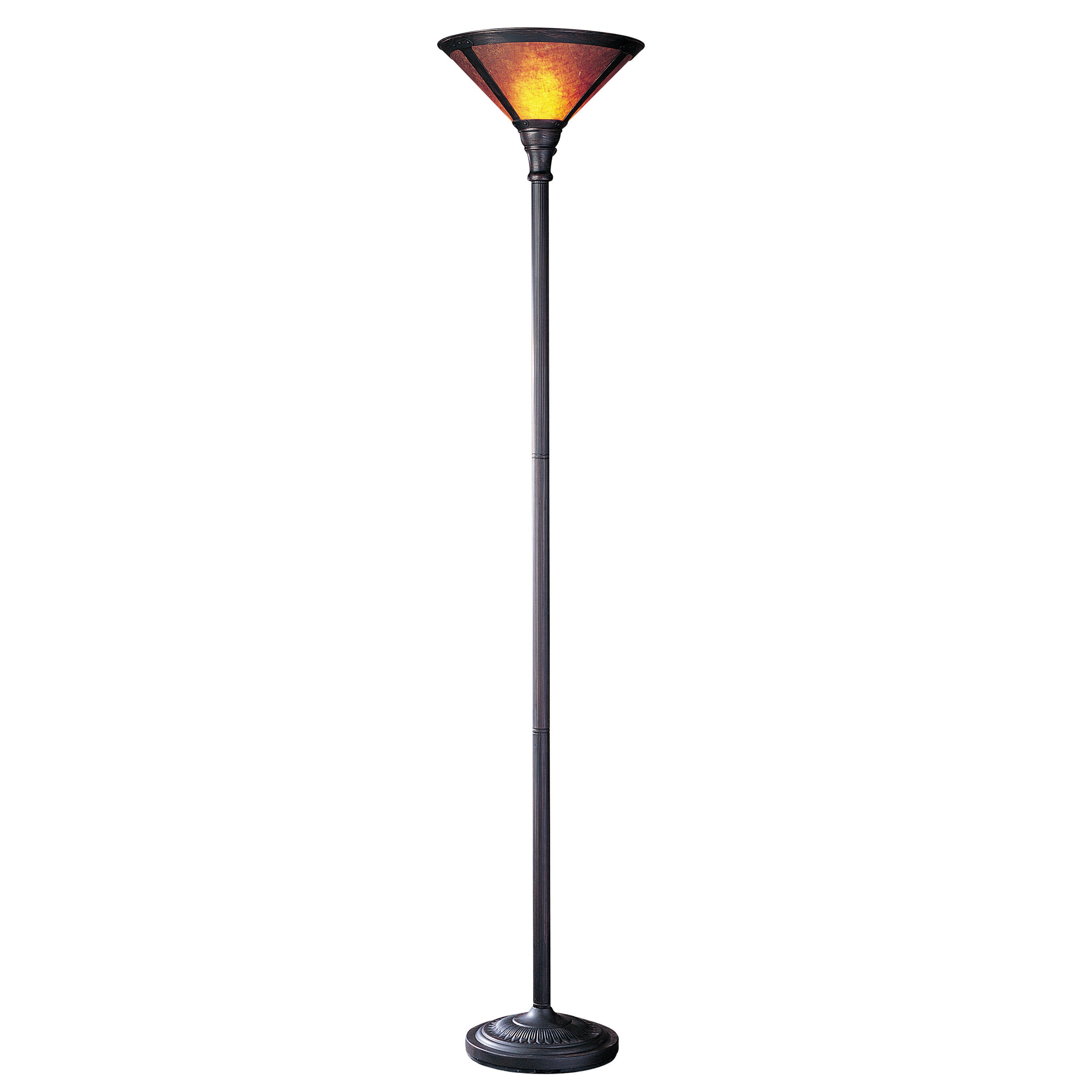Orange/Brown Metal Torcherie Floor Lamp with Mica Shade - Mycitystee