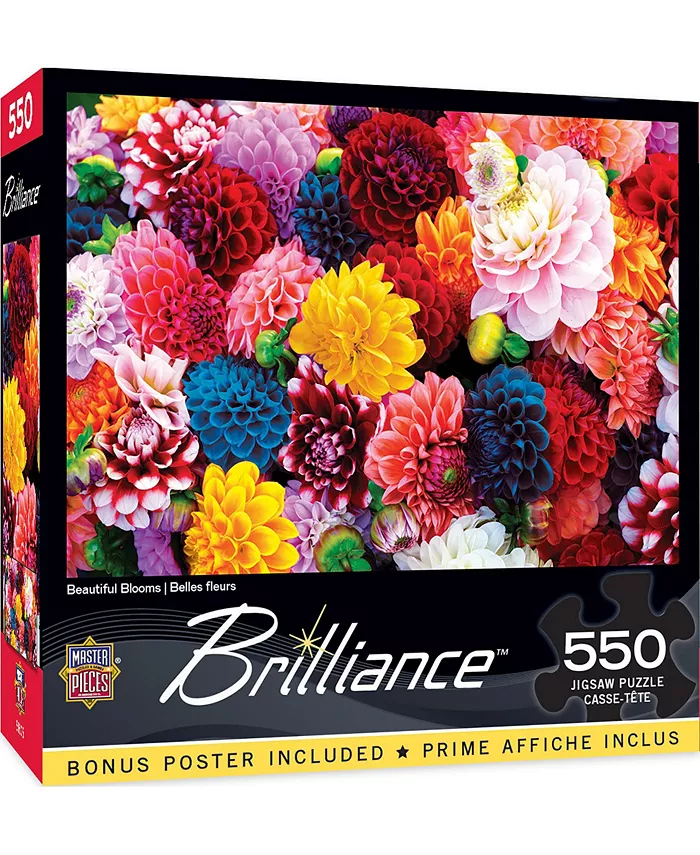 MasterPieces Puzzles Brilliance - Beautiful Blooms 550 Piece Adult Jigsaw Puzzle - Mycitystee