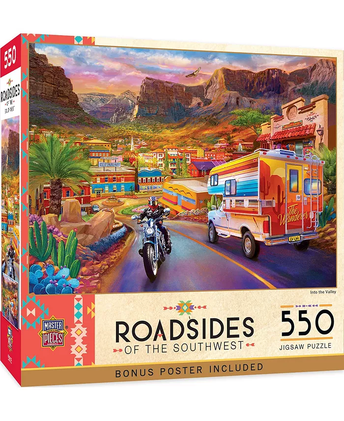 MasterPieces Puzzles Roadsides of the Southwest - Into the Valley 550 Piece Puzzle - Mycitystee
