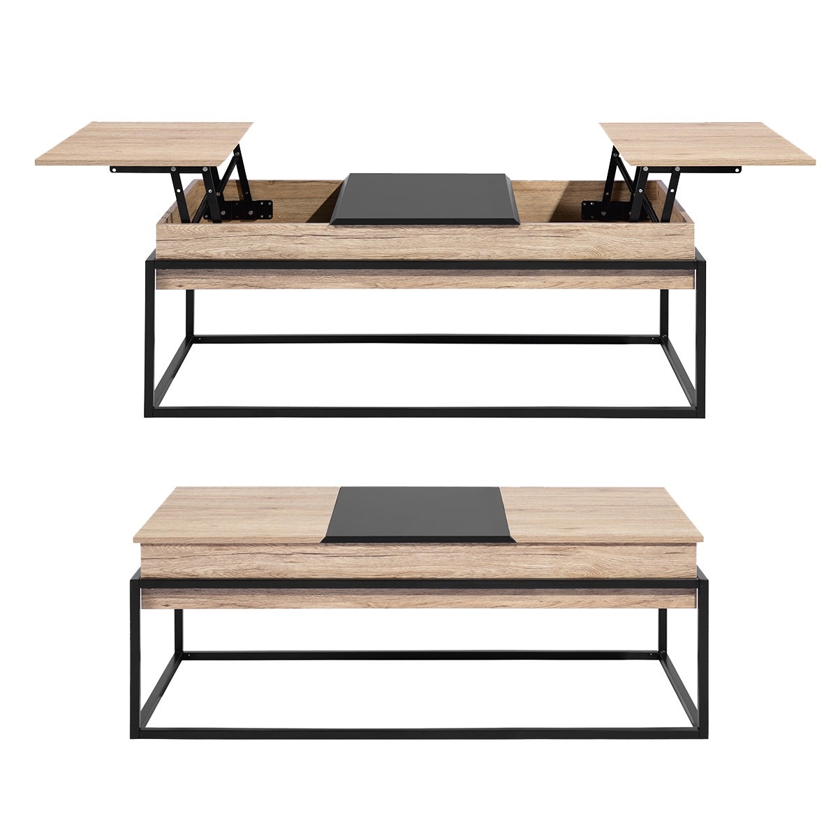 Homylin Wood Lift Top Extendable Coffee Table with Storage - Mycitystee