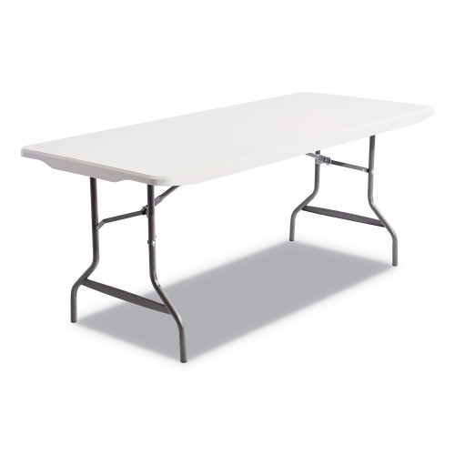 Alera Resin Rectangular Folding Table， Square Edge， 72w x 30d x 29h， Platinum (65600) - Mycitystee