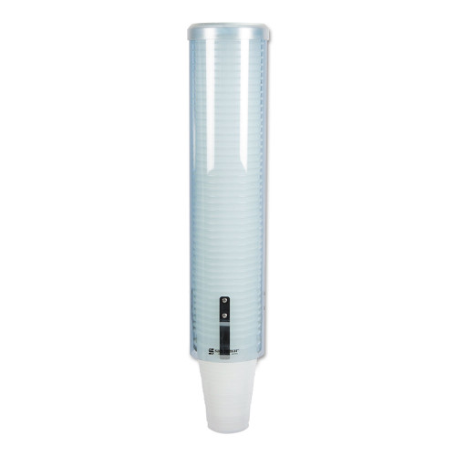 San Jamar Large Pull-Type Water Cup Dispenser， For 12 oz Cups， Translucent Blue (C3260TBL) - Mycitystee