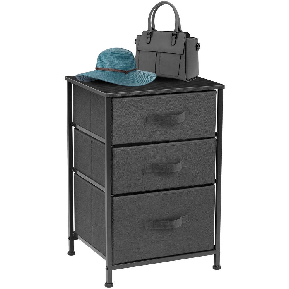 Nightstand 3-Drawer Shelf Storage Bedroom Furniture and End Table Chest - - 30821845 - Mycitystee