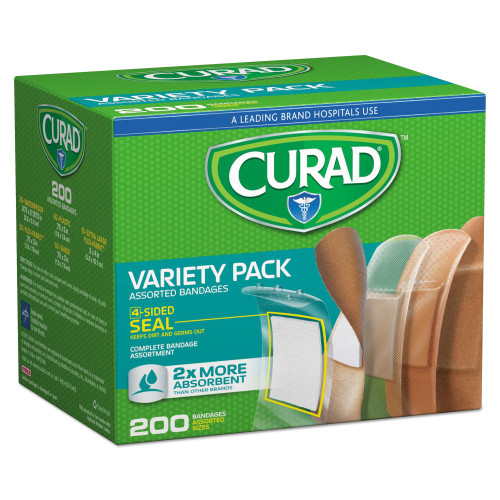 Curad Variety Pack Assorted Bandages， 200/Box (CUR0800RB) - Mycitystee