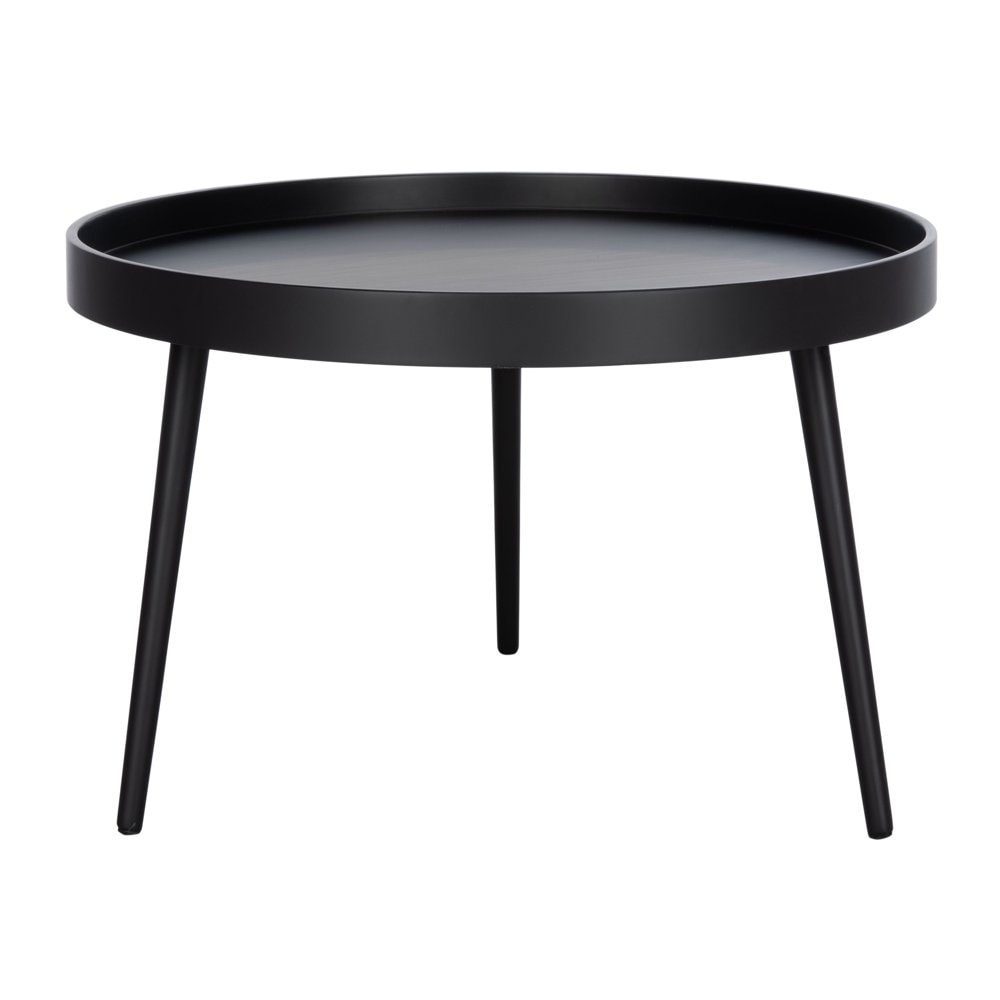 Fritz Modern Round Tray Top Coffee Table， Black - Mycitystee