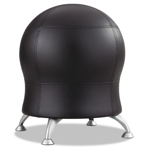 Safco Zenergy Ball Chair， Backless， Supports Up to 250 lb， Black Vinyl Seat， Silver Base (4751BV) - Mycitystee