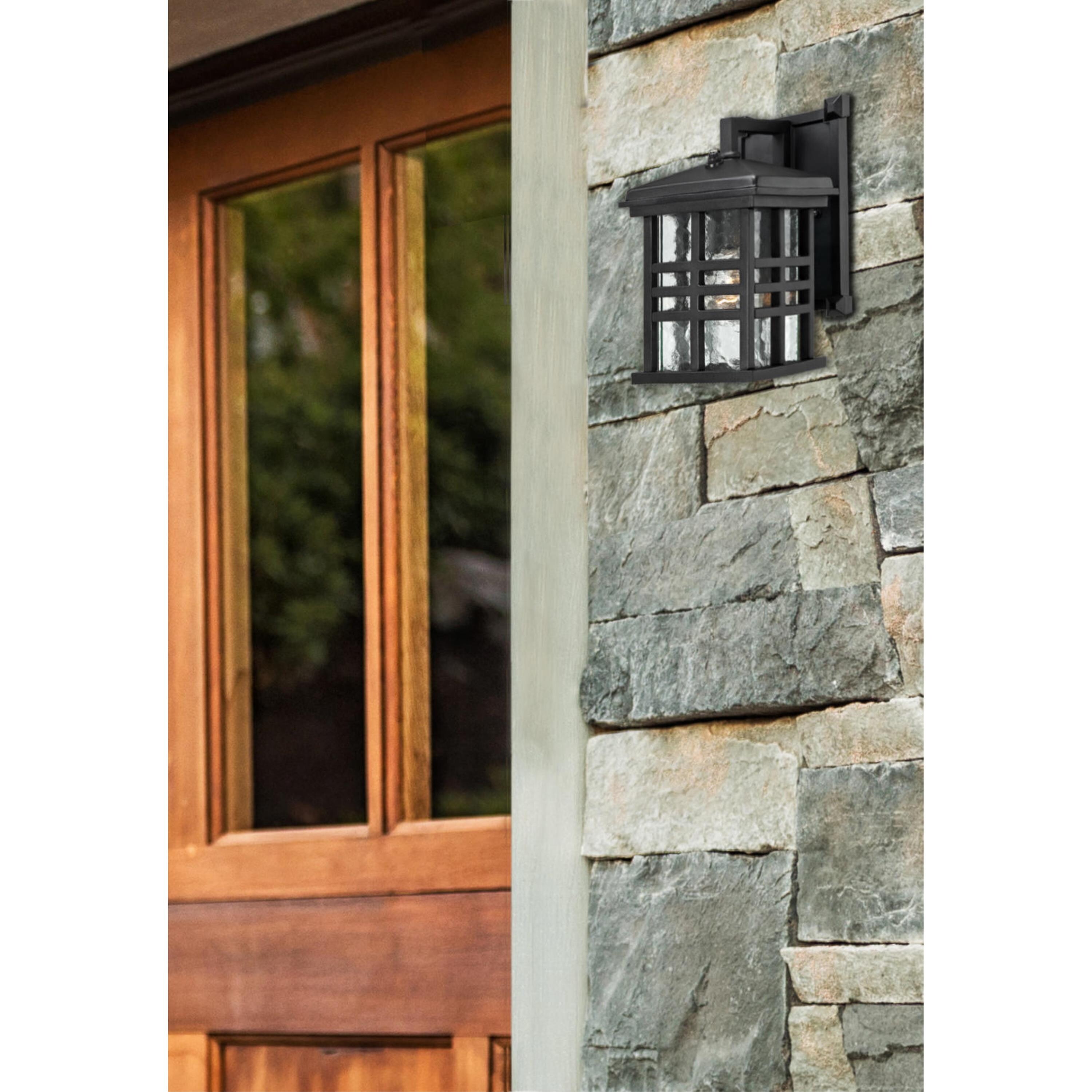 Westinghouse Caliste One-Light Outdoor Wall Lantern with Dusk to Dawn Sensor， Textured Black Finish - Mycitystee