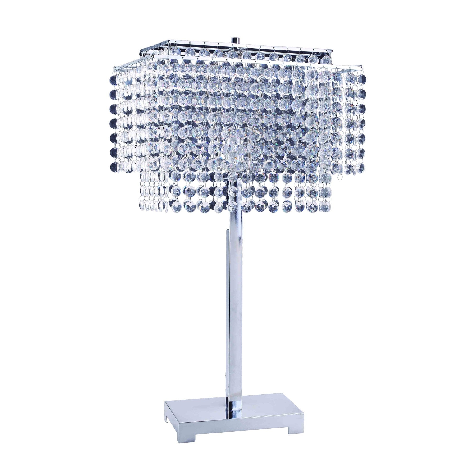 Bling Glam Faux Crystal Rectangular Table Lamp - Large - Mycitystee