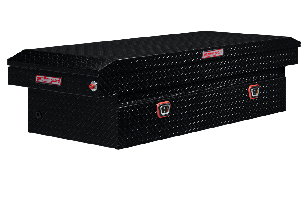 Weather Guard Saddle Truck Tool Box Aluminum Full Extra Wide Gloss Black - Mycitystee