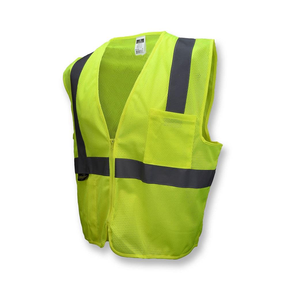 Mesh Economy Type R Class 2 Safety Vest with ZipperHi Viz GreenL - Mycitystee