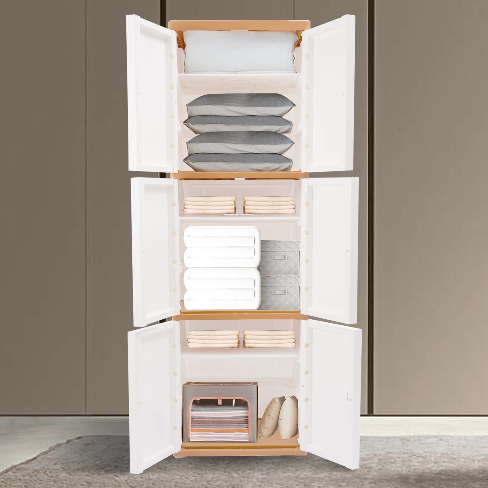 Plastic 3 Tier Drawers Dresser， Modern Storage Dresser Chests of Drawers Storage Cabinets Drawers Organizer - as picture - - 37668550 - Mycitystee