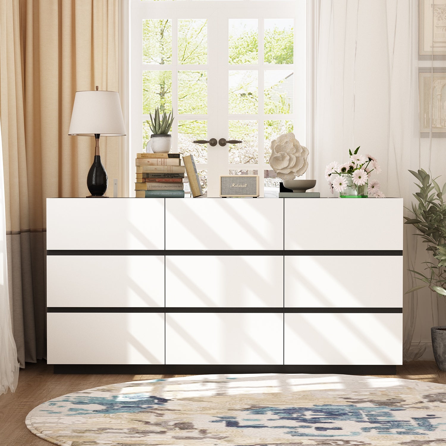 Modern Minimalist Nine-Drawer/Six-Drawer Dresser Storage Solution - - 37905553 - Mycitystee