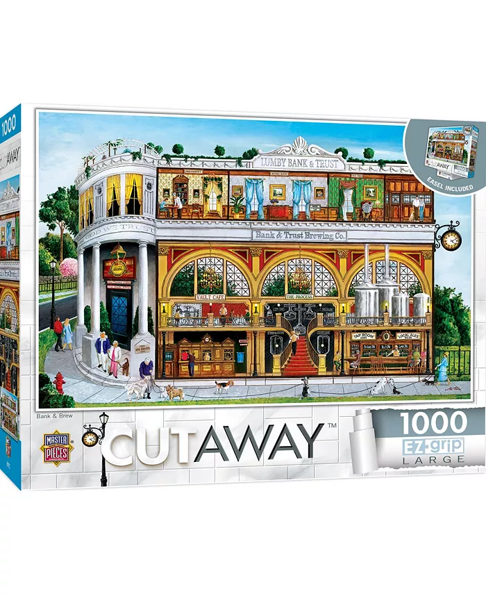 MasterPieces Puzzles Cutaways - Bank Brew 1000 Piece Puzzle By Art Poulin - Mycitystee