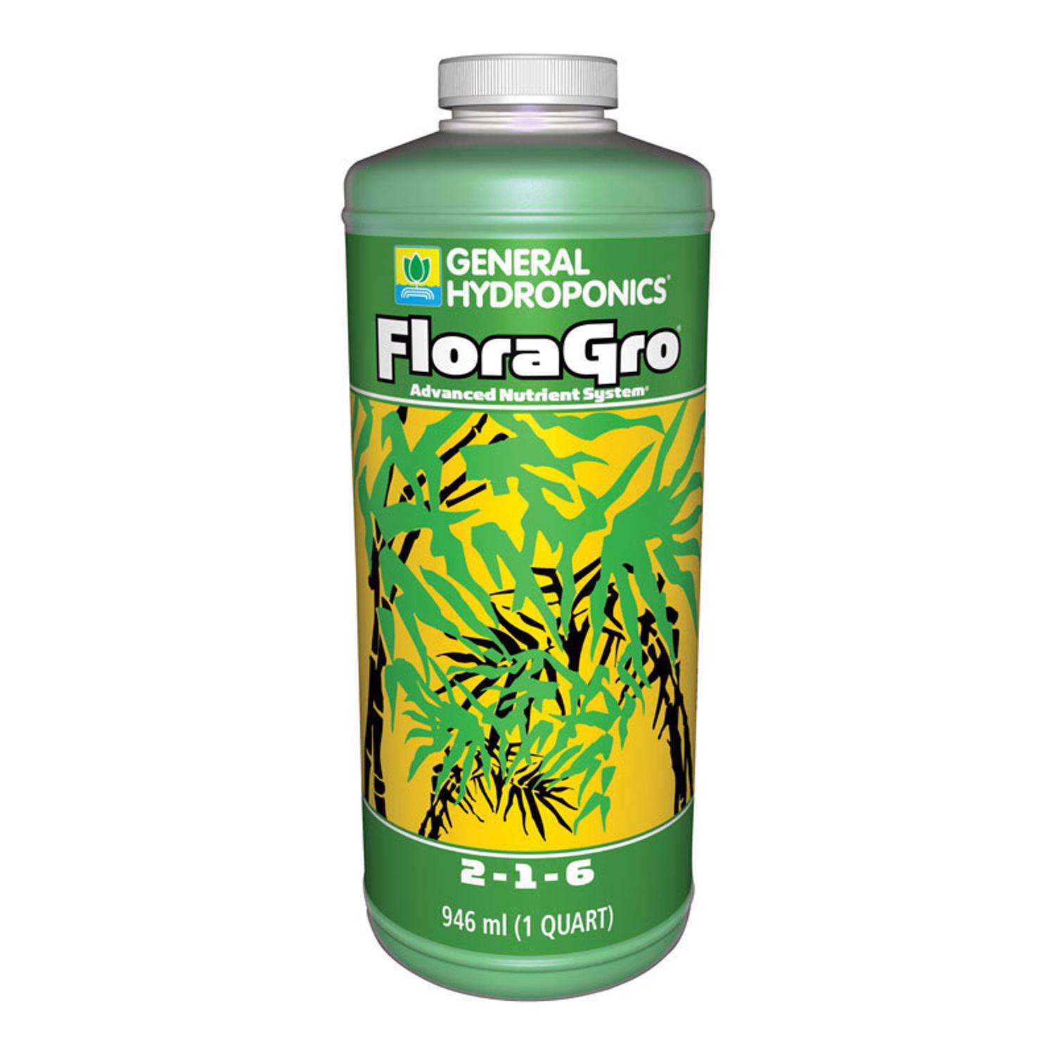 General Hydroponics FloraGro Organic Liquid Nutrient System 1 qt - Mycitystee
