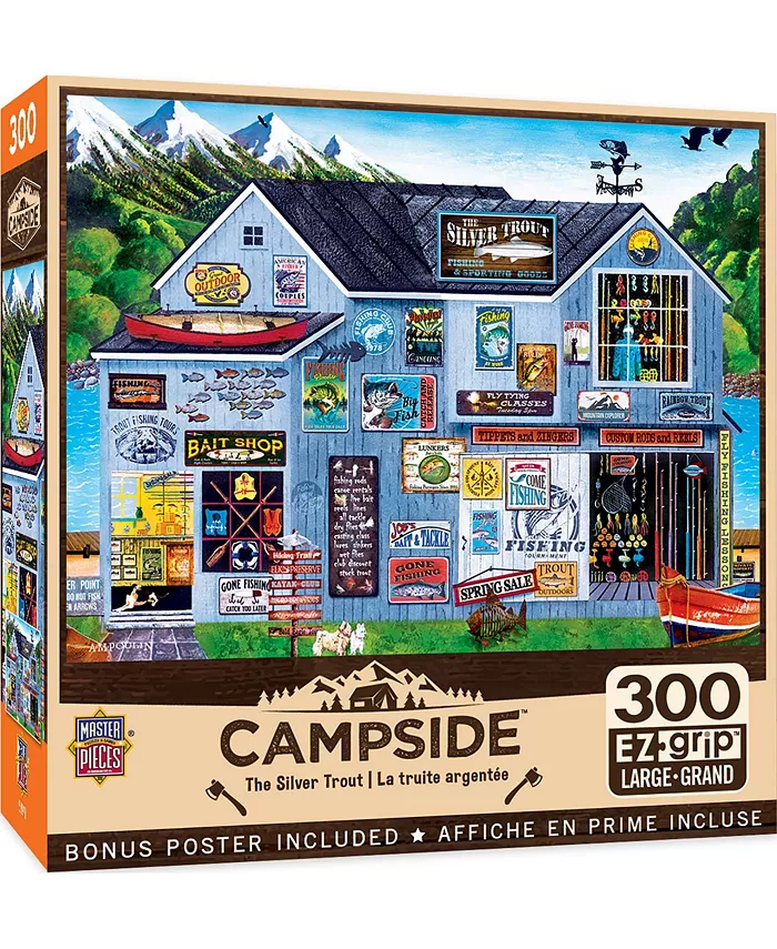 MasterPieces Puzzles Campside - The Silver Trout 300 Piece Adult Jigsaw Puzzle - Mycitystee