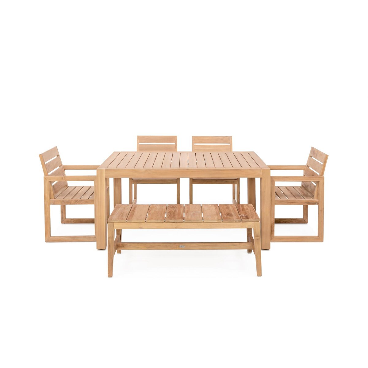 Signature Harborview 6 Piece Teak Dining Set w/ Rectangular Table - Mycitystee