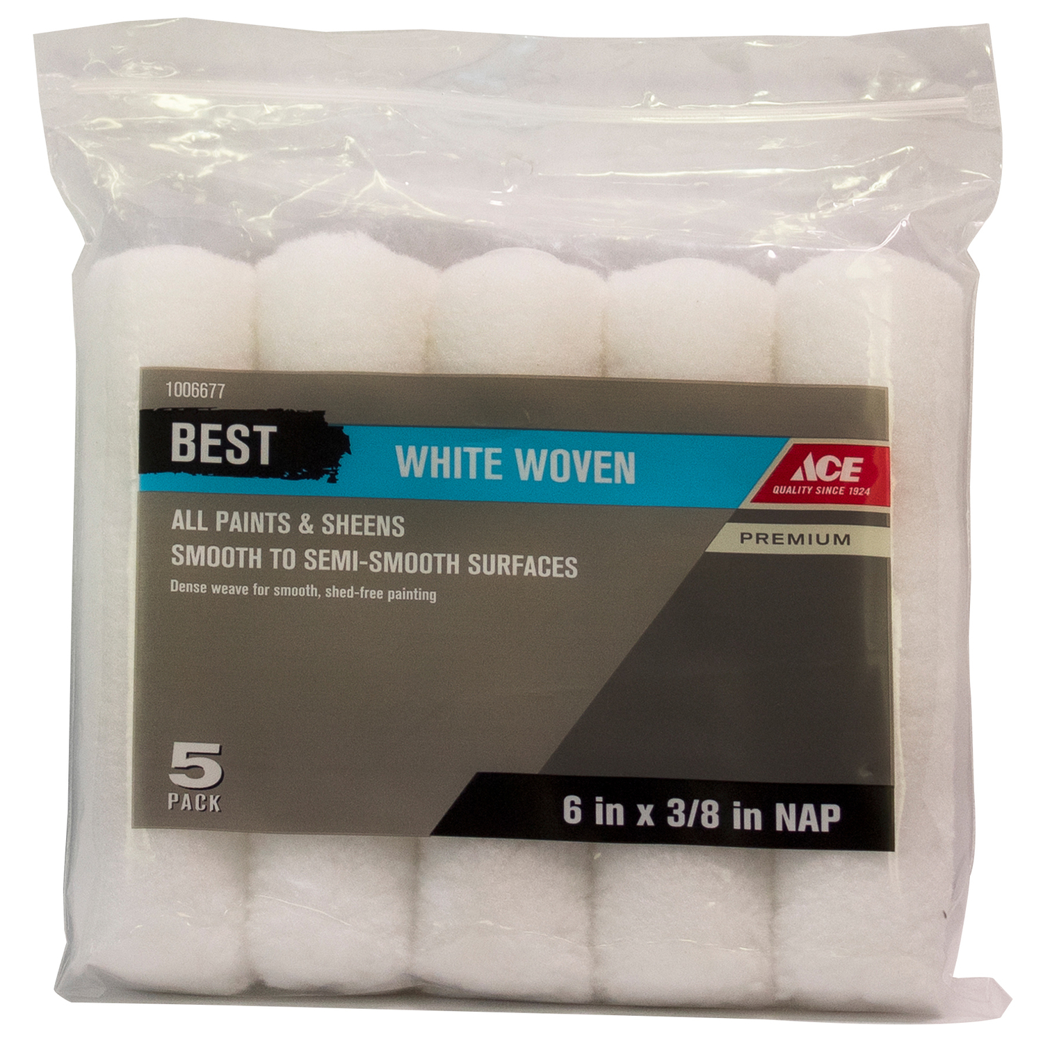 Ace Best Woven Fabric 6 in. W X 3/8 in. Mini Paint Roller Cover 5 pk - Mycitystee