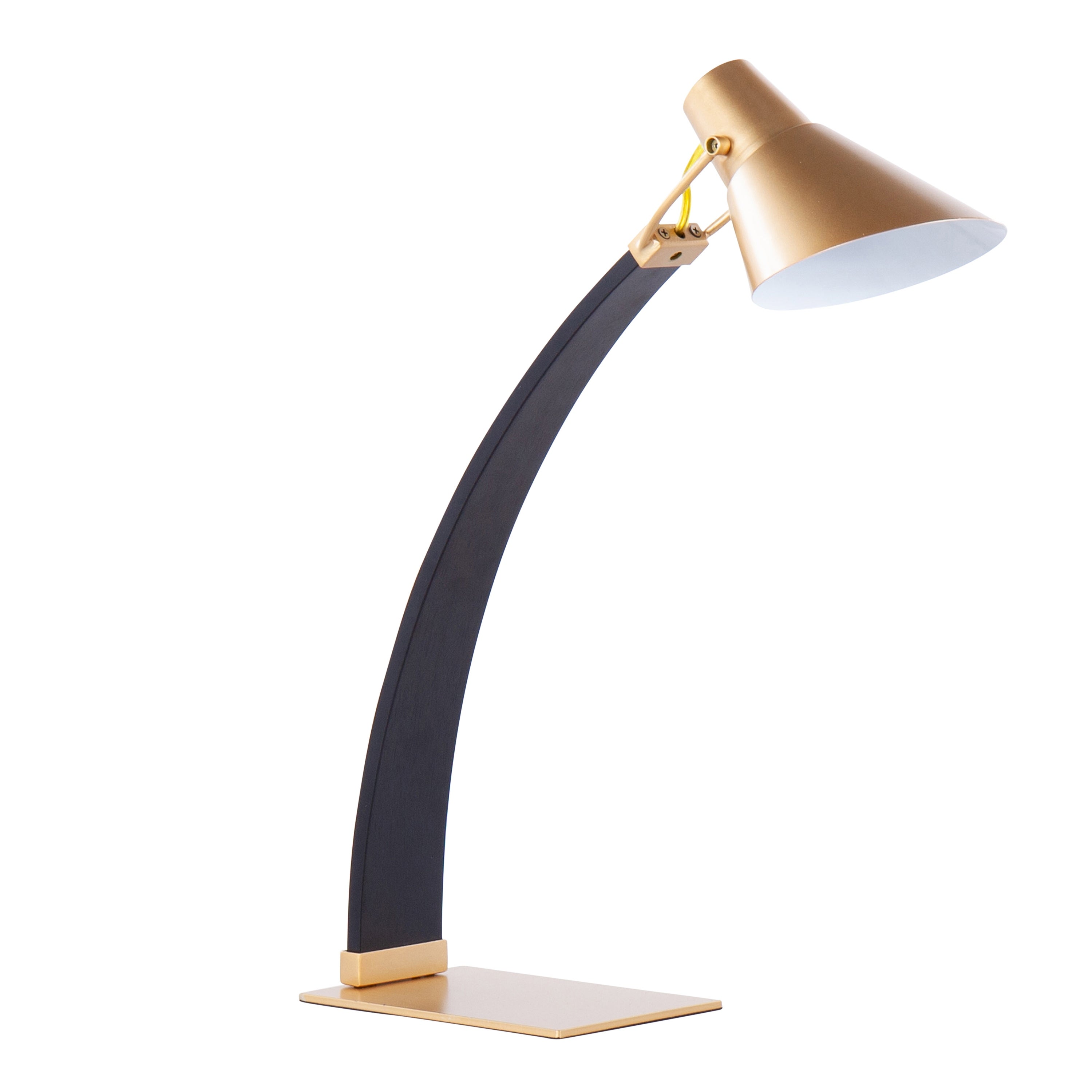 Lumisource Noah Contemporary Table Lamp in White Wood and Gold Metal - 6