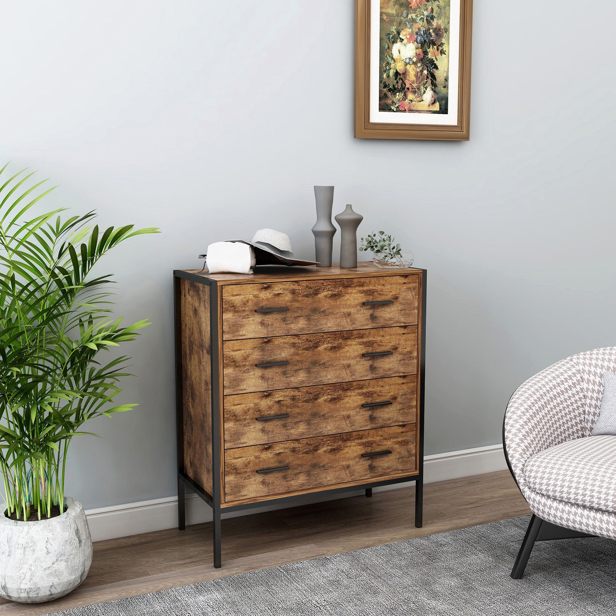 Industrial Style 4 Drawer Dresser - - 37074799 - Mycitystee